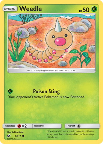 Pokemon | Weedle (1/111) [Sun & Moon: Crimson Invasion] | The Nerd Merchant