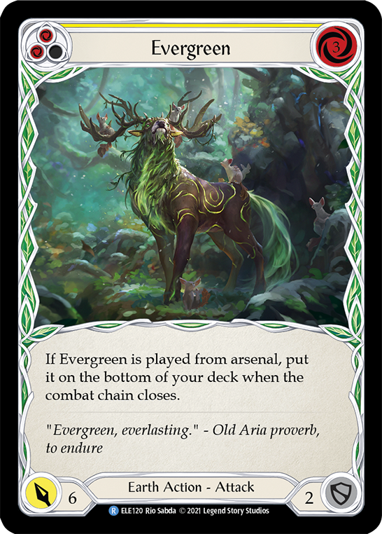 Flesh and Blood TCG | Evergreen (Yellow) [ELE120] (Tales of Aria)  1st Edition Rainbow Foil | The Nerd Merchant