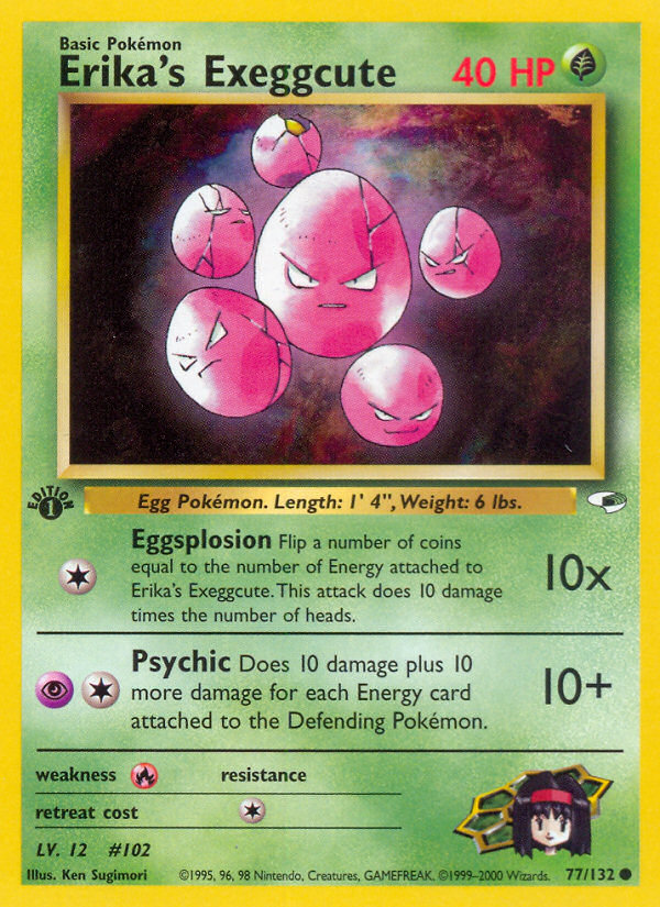 Pokemon | Erika's Exeggcute (77/132) [Gym Heroes 1st Edition] | The Nerd Mechant