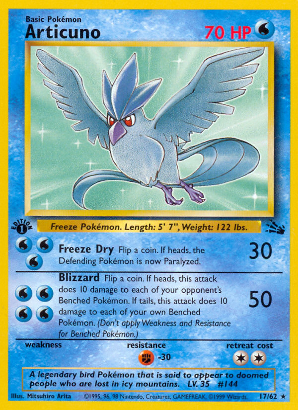 Pokemon | Articuno (17/62) [Fossil 1st Edition] | The Nerd Merchant