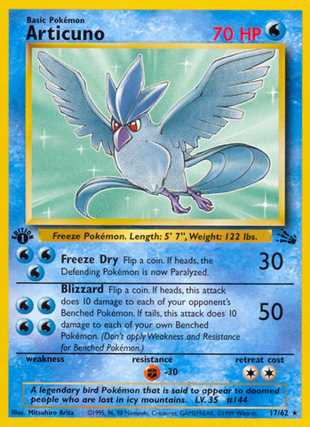 Pokemon | Articuno (17/62) [Fossil 1st Edition] | The Nerd Merchant