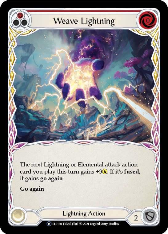 Flesh and Blood TCG | Weave Lightning (Red) [U-ELE180] (Tales of Aria Unlimited)  Unlimited Rainbow Foil | The Nerd Merchant
