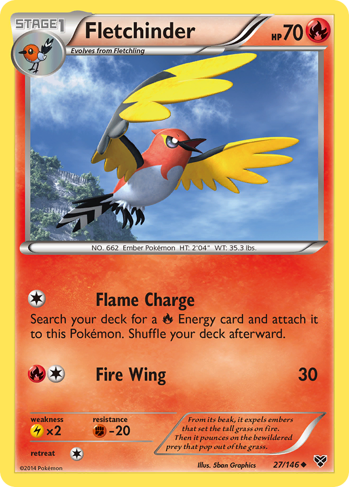 Pokemon | Fletchinder (27/146) [XY: Base Set] | The Nerd Merchant