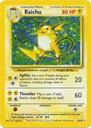 Pokemon | Raichu (14/102) [Base Set Unlimited] | The Nerd Merchant
