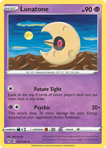 Pokemon | Lunatone (072/189) [Sword & Shield: Darkness Ablaze] | The Nerd Merchant