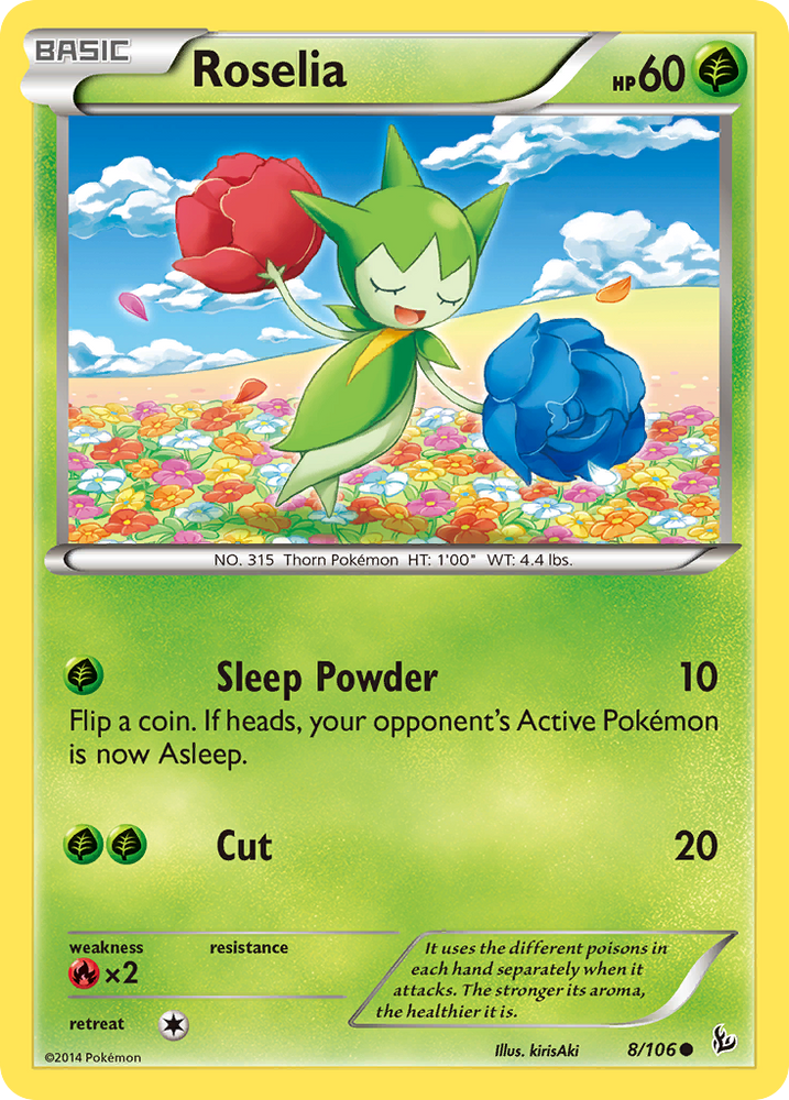 Pokemon | Roselia (8/106) [XY: Flashfire] | The Nerd Merchant