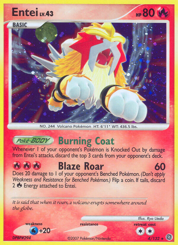 Pokemon | Entei (4/132) (Cracked Ice Holo) [Diamond & Pearl: Secret Wonders] | The Nerd Merchant