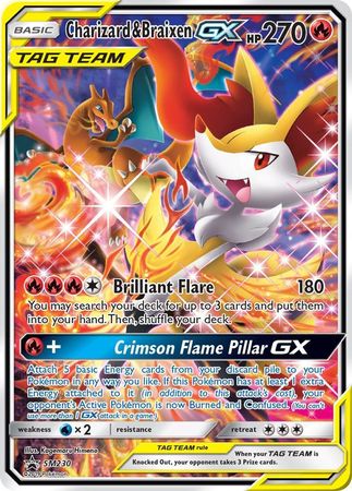 Pokemon | Charizard & Braixen GX (SM230) (Jumbo Card) [Sun & Moon: Black Star Promos] | The Nerd Merchant