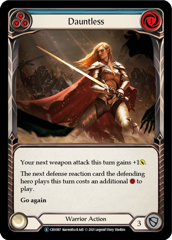Flesh and Blood TCG | Dauntless (Blue) [U-CRU087] (Crucible of War Unlimited)  Unlimited Rainbow Foil | The Nerd Merchant