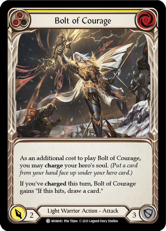 Flesh and Blood TCG | Bolt of Courage (Yellow) [MON043] (Monarch)  1st Edition Normal | The Nerd Merchant