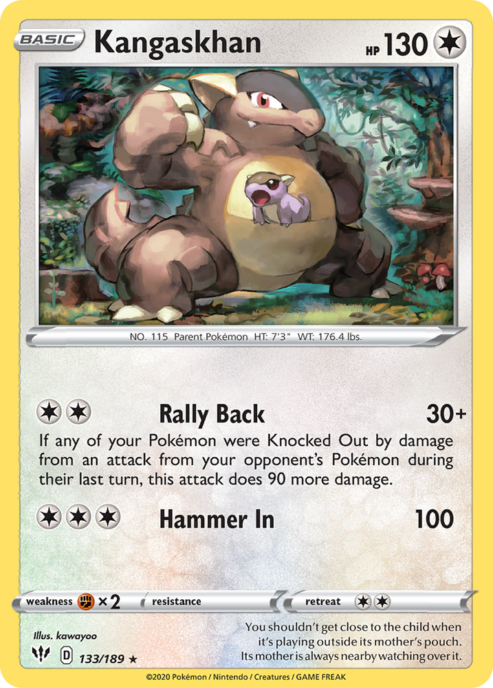 Pokemon | Kangaskhan (133/189) [Sword & Shield: Darkness Ablaze] | The Nerd Merchant