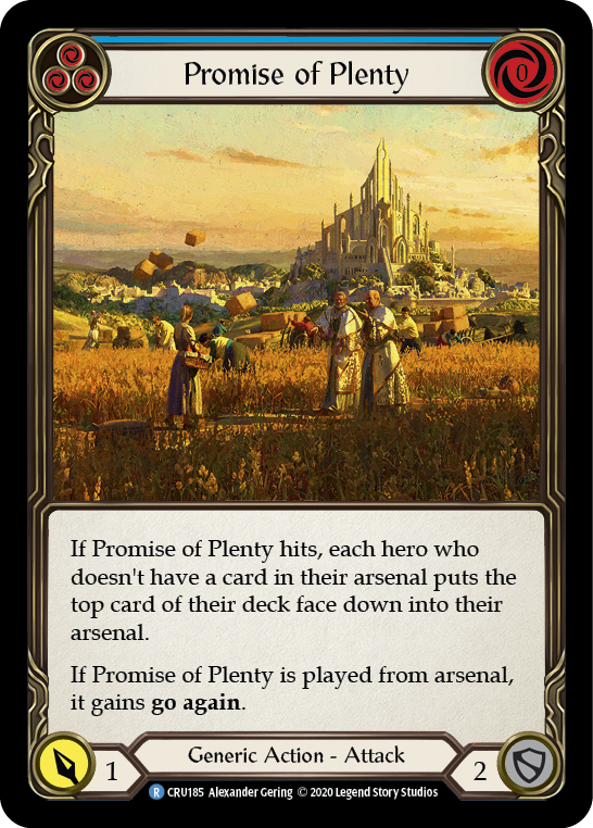 Flesh and Blood TCG | Promise of Plenty (Blue) [CRU185] (Crucible of War)  1st Edition Normal | The Nerd Merchant