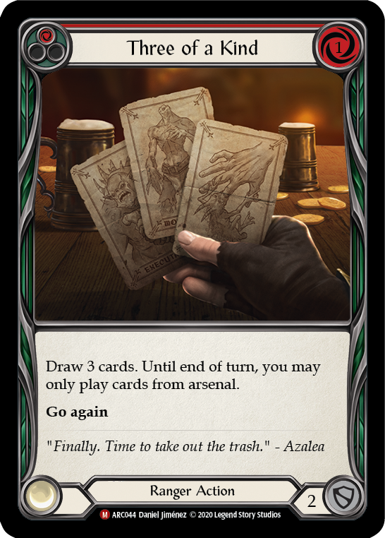 Flesh and Blood TCG | Three of a Kind [U-ARC044] (Arcane Rising Unlimited)  Unlimited Rainbow Foil | The Nerd Merchant