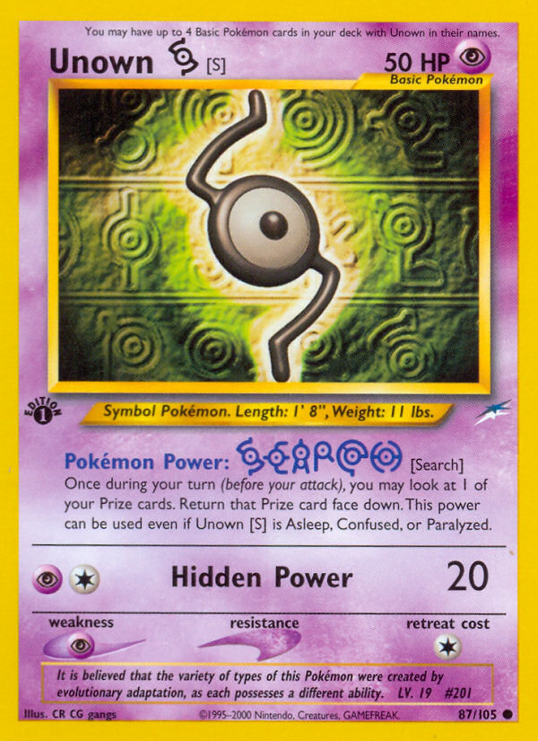 Pokemon | Unown [S] (87/105) [Neo Destiny 1st Edition] | The Nerd Merchant