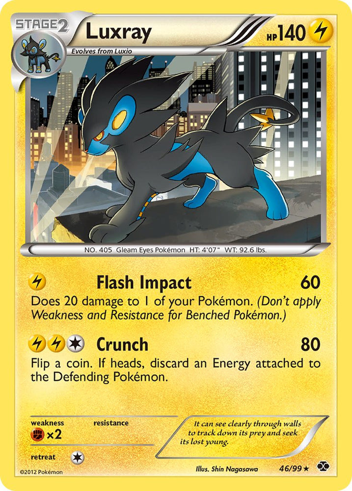 Pokemon | Luxray (46/99) (Cosmos Holo) (Blister Exclusive) [Black & White: Next Destinies] | The Nerd Merchant