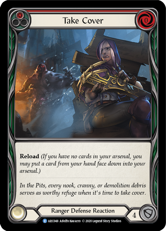 Flesh and Blood TCG | Take Cover (Red) [U-ARC048] (Arcane Rising Unlimited)  Unlimited Normal | The Nerd Merchant