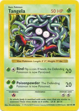 Pokemon | Tangela (66/102) [Base Set Shadowless Unlimited] | The Nerd Merchant