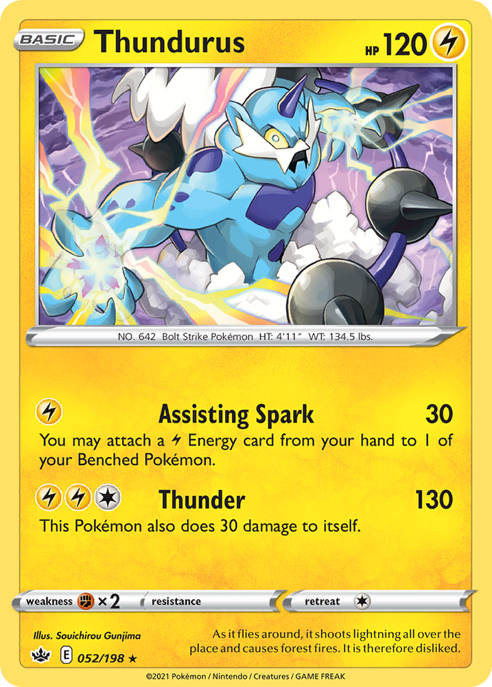 Pokemon | Thundurus (052/198) (Theme Deck Exclusive) [Sword & Shield: Chilling Reign] | The Nerd Merchant