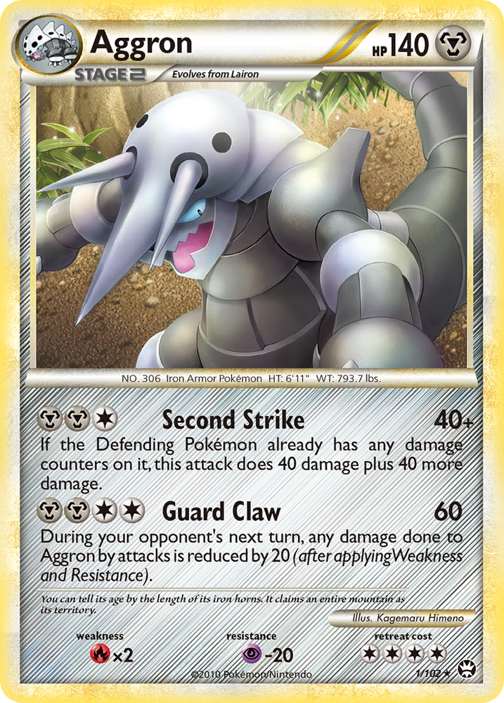 Pokemon | Aggron (1/102) [HeartGold & SoulSilver: Triumphant] | The Nerd Merchant
