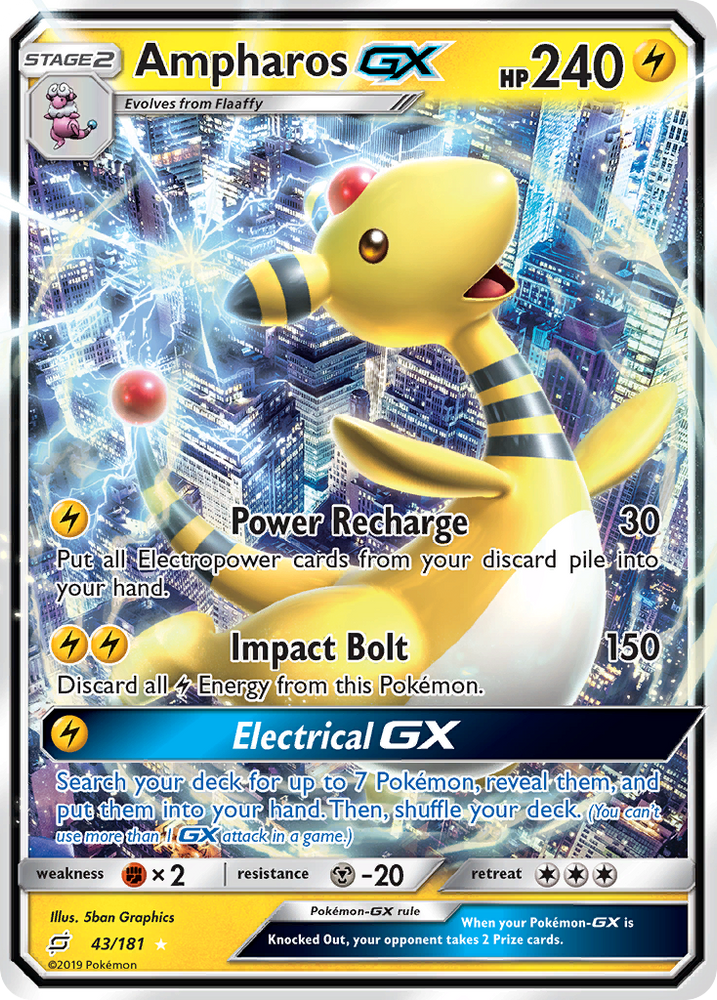 Pokemon | Ampharos GX (43/181) [Sun & Moon: Team Up] | The Nerd Merchant