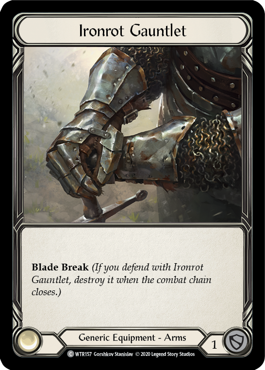 Flesh and Blood TCG | Ironrot Gauntlet [U-WTR157] (Welcome to Rathe Unlimited)  Unlimited Rainbow Foil | The Nerd Merchant