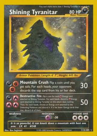 Pokemon | Shining Tyranitar (113/105) [Neo Destiny Unlimited] | The Nerd Merchant