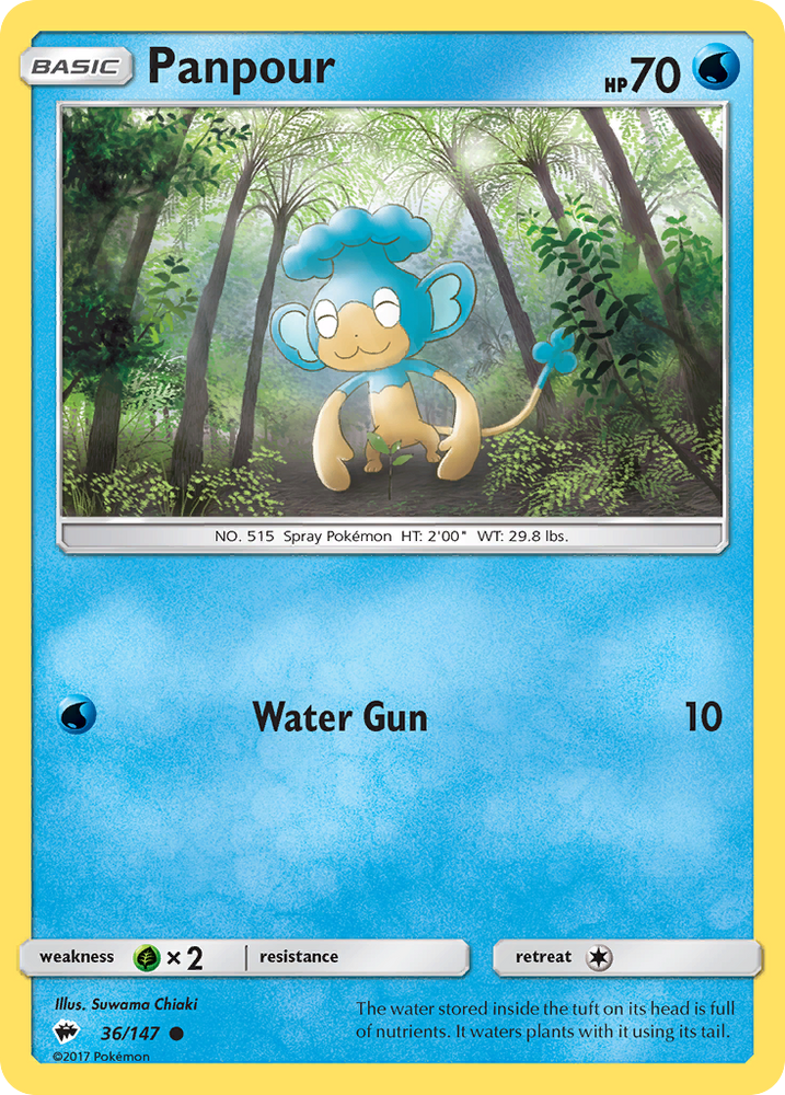 Pokemon | Panpour (36/147) [Sun & Moon: Burning Shadows] | The Nerd Merchant