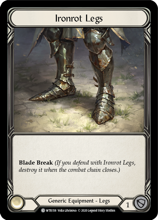 Flesh and Blood TCG | Ironrot Legs [U-WTR158] (Welcome to Rathe Unlimited)  Unlimited Rainbow Foil | The Nerd Merchant