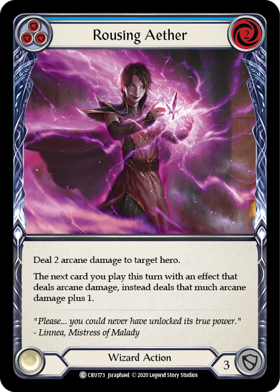 Flesh and Blood TCG | Rousing Aether (Blue) [CRU173] (Crucible of War)  1st Edition Rainbow Foil | The Nerd Merchant