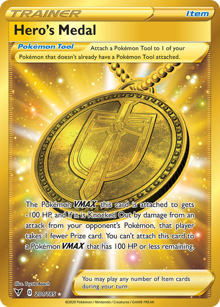 Pokemon | Hero's Medal (201/185) [Sword & Shield: Vivid Voltage] | The Nerd Merchant