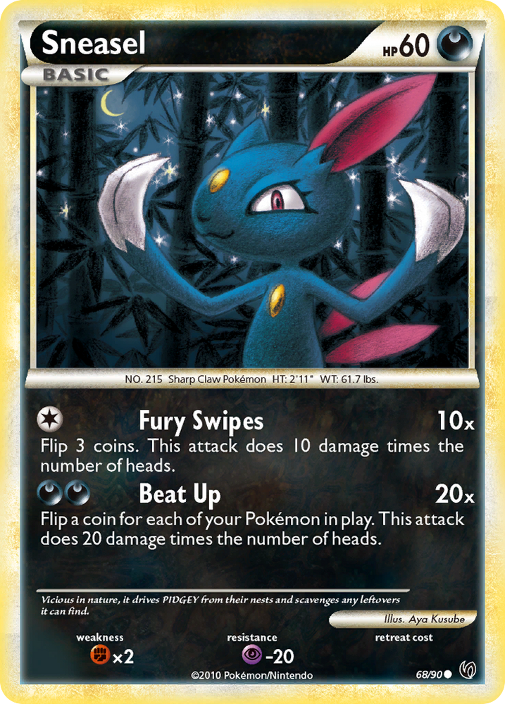 Pokemon | Sneasel (68/90) [HeartGold & SoulSilver: Undaunted] | The Nerd Merchant