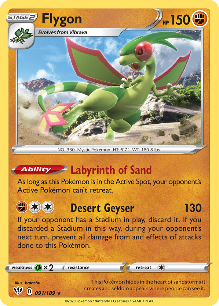 Pokemon | Flygon (091/189) [Sword & Shield: Darkness Ablaze] | The Nerd Merchant