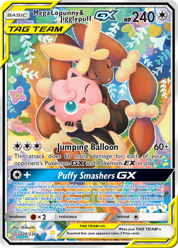 Pokemon| Mega Lopunny & Jigglypuff GX (226/236) [Sun & Moon: Cosmic Eclipse] | The Nerd Merchant