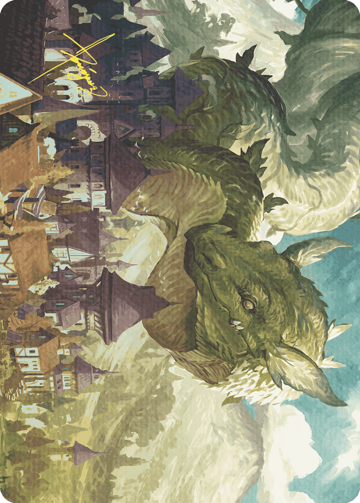 Magic | Beanstalk Wurm Art Card (Gold-Stamped Signature) [Wilds of Eldraine Art Series] | The Nerd Merchant