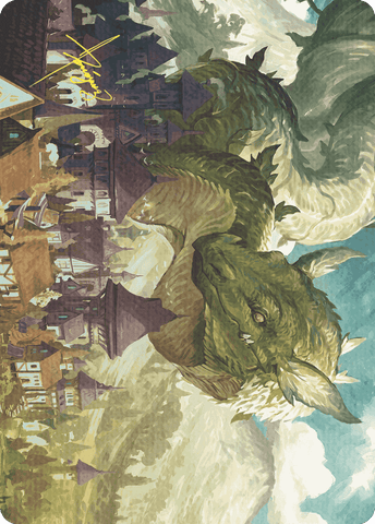 Magic | Beanstalk Wurm Art Card (Gold-Stamped Signature) [Wilds of Eldraine Art Series] | The Nerd Merchant