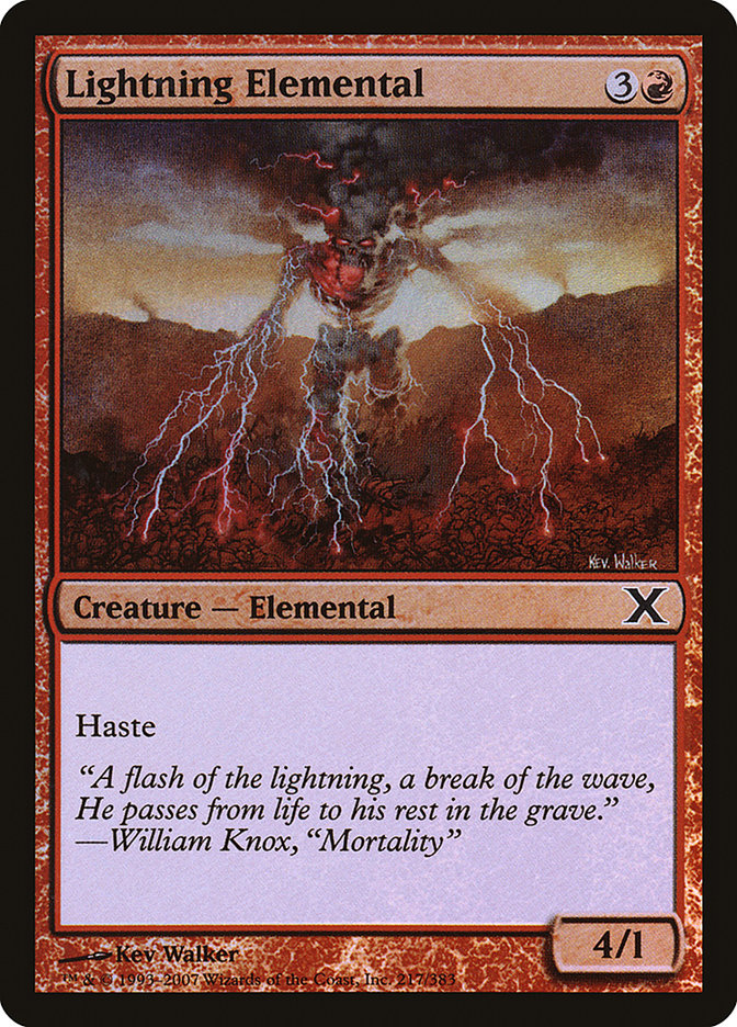 Magic | Lightning Elemental (Premium Foil) [Tenth Edition] | The Nerd Merchant
