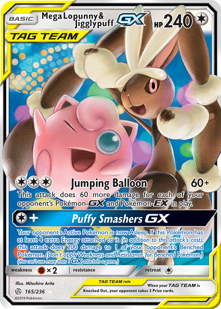 Pokemon| Mega Lopunny & Jigglypuff GX (165/236) [Sun & Moon: Cosmic Eclipse] | The Nerd Merchant