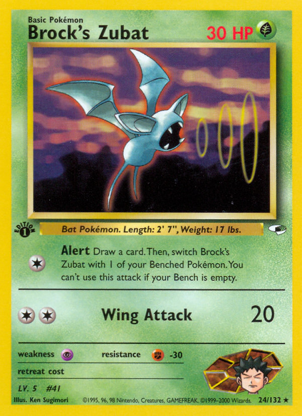 Pokemon | Brock's Zubat (24/132) [Gym Heroes 1st Edition] | The Nerd Mechant