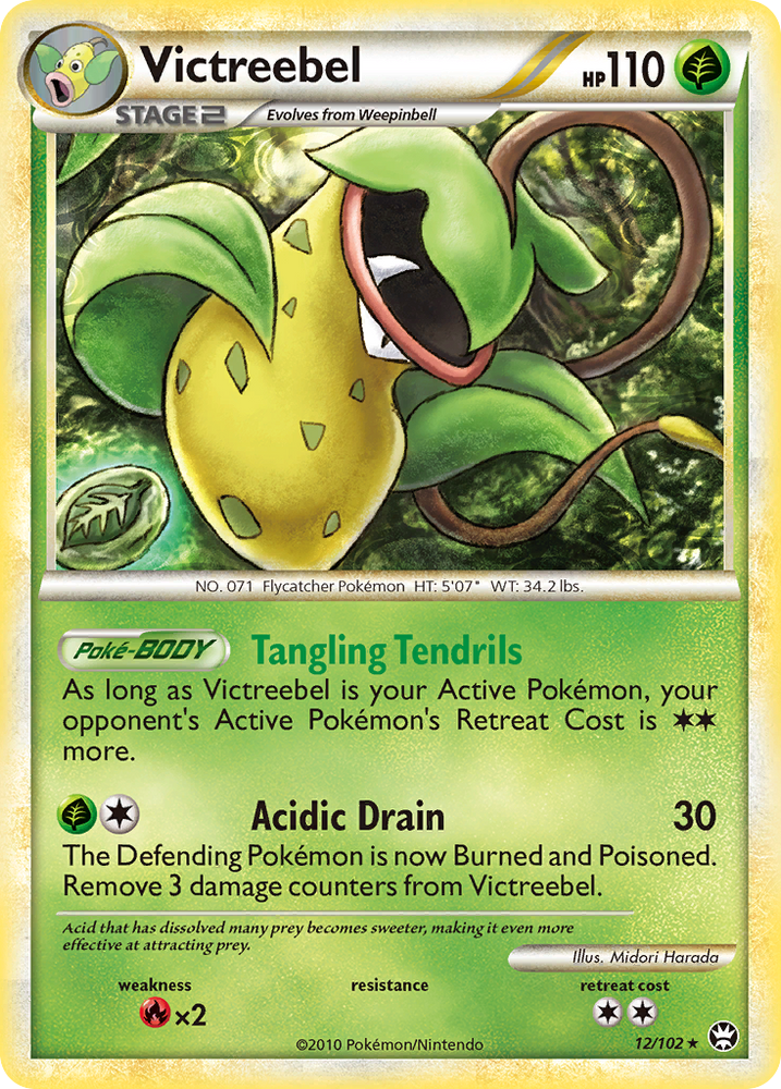 Pokemon | Victreebel (12/102) [HeartGold & SoulSilver: Triumphant] | The Nerd Merchant