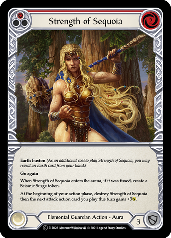 Flesh and Blood TCG | Strength of Sequoia (Red) [U-ELE028] (Tales of Aria Unlimited)  Unlimited Rainbow Foil | The Nerd Merchant