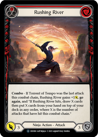 Flesh and Blood TCG | Rushing River (Red) [U-CRU060] (Crucible of War Unlimited)  Unlimited Rainbow Foil | The Nerd Merchant