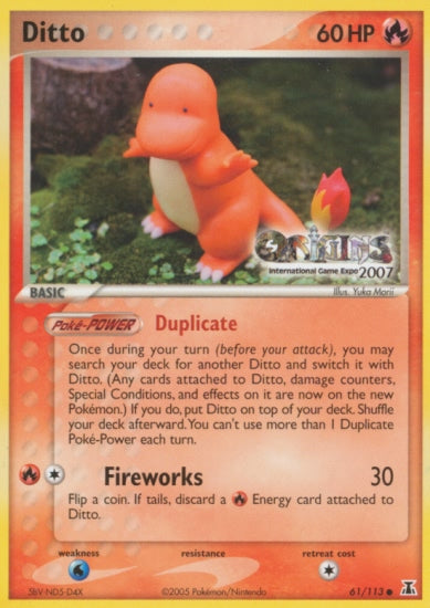 Pokemon | Ditto (61/113) (Origins Game Fair 2007) [EX: Delta Species] | The Nerd Merchant