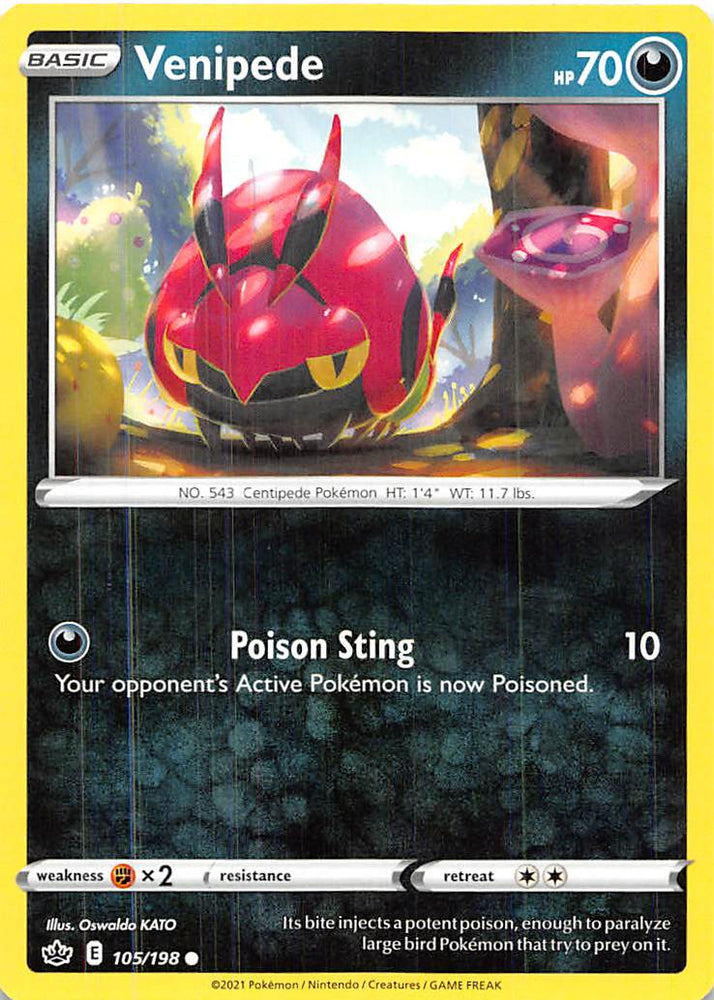 Pokemon | Venipede (105/198) [Sword & Shield: Chilling Reign] | The Nerd Merchant