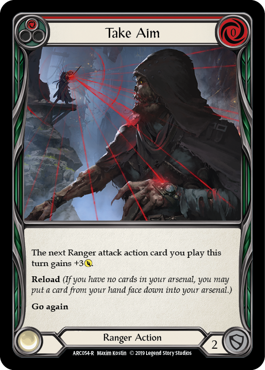 Flesh and Blood TCG | Take Aim (Red) [ARC054-R] (Arcane Rising)  1st Edition Rainbow Foil | The Nerd Merchant