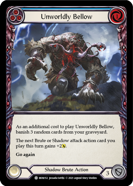 Flesh and Blood TCG | Unworldly Bellow (Blue) [MON152-RF] (Monarch)  1st Edition Rainbow Foil | The Nerd Merchant