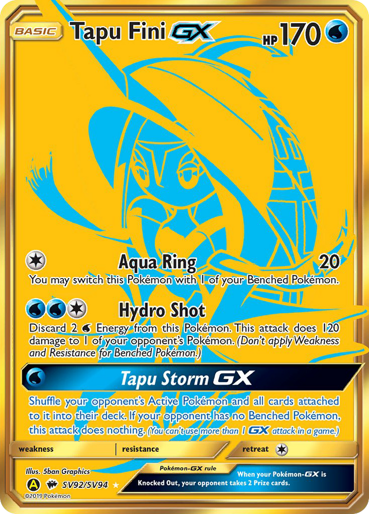 Pokemon | Tapu Fini GX (SV92/SV94) [Sun & Moon: Hidden Fates - Shiny Vault] | The Nerd Merchant