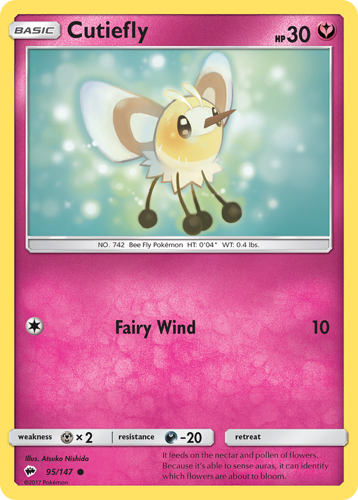 Pokemon | Cutiefly (95/147) [Sun & Moon: Burning Shadows] | The Nerd Merchant