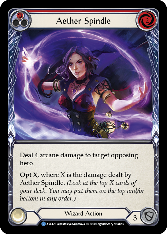 Flesh and Blood TCG | Aether Spindle (Red) [U-ARC126] (Arcane Rising Unlimited)  Unlimited Rainbow Foil | The Nerd Merchant