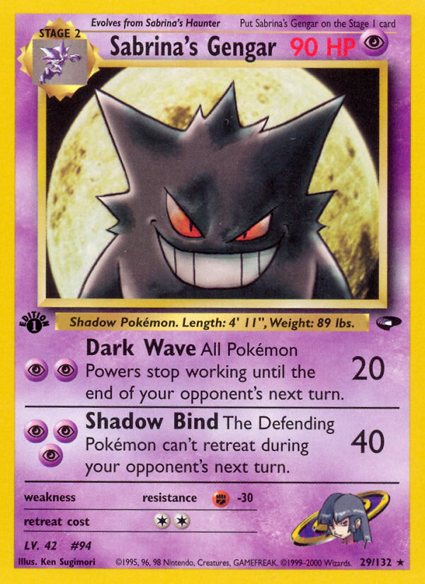 Pokemon | Sabrina's Gengar (29/132) [Gym Challenge 1st Edition] | The Nerd Merchant