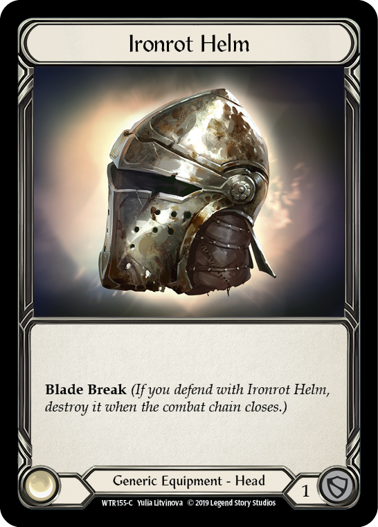 Flesh and Blood TCG | Ironrot Helm [WTR155-C] (Welcome to Rathe)  Alpha Print Cold Foil | The Nerd Merchant